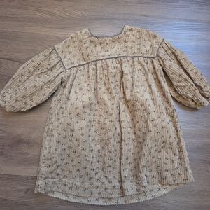 Floral Patterned Tan Dress